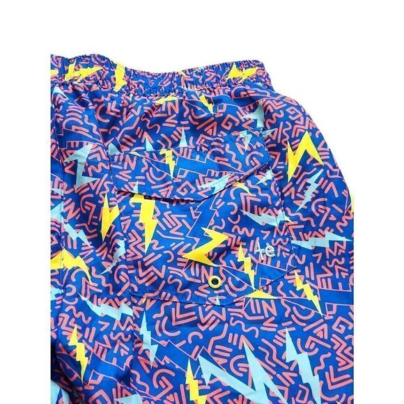 Tipsy Elves 90's print Size Large swim trunks Drawstring Stretch waist Pockets - Picture 5 of 10